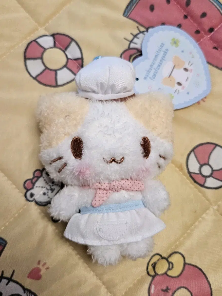 후와후와냥코 마슈마로 요리사 마스코트 인형