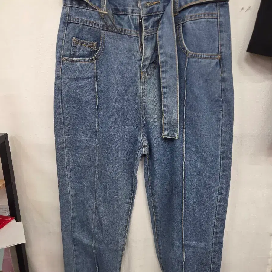 데님 벨트 팬츠 블루