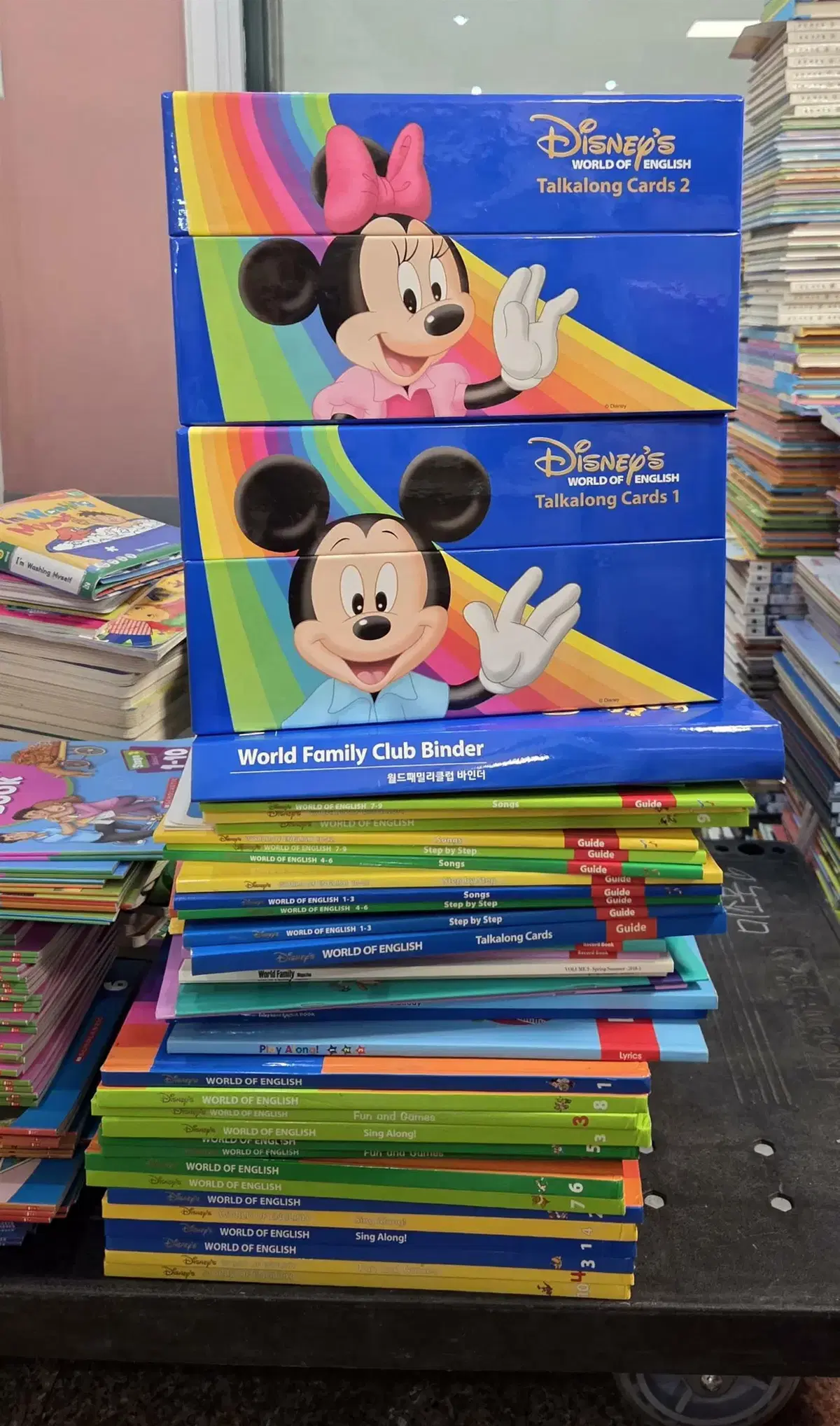 Disney World of English 디즈니 월드 오브 잉글리시 Disney 44권+카드2세트 어린이영어 중고책