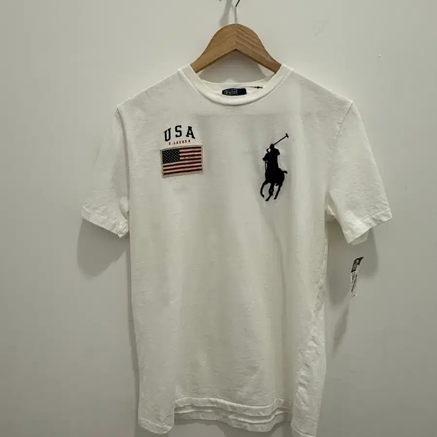 폴로 USA 성조기 빅포니 반팔티 화이트
