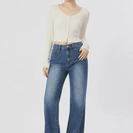여25/오디네르 중청 워싱 데님 팬츠