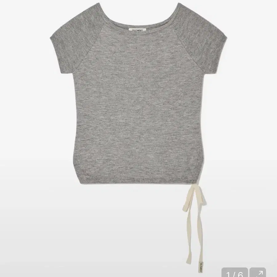 글로니 BOW SLIT KNIT TOP (MELANGE GRAY)