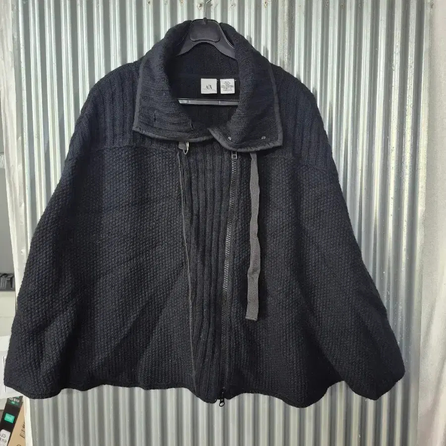 M/L 아르마니 익스체인지 여성 니트 판초 블랙