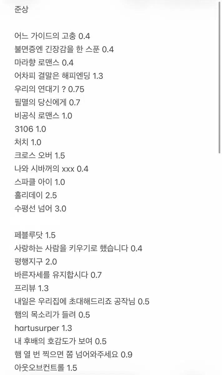 가비지타임 준상 준수상호 뱅상 병찬상호 종상 종수상호 상른 회지 일괄 양도