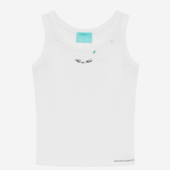 디스이즈파인 Ribbed Sleeveless Top ( White ) 리브드 슬리브리스 탑 나시 민소매 S