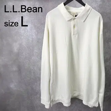 [ L.L.Bean ] 화이트 긴팔 피케 셔츠 L 화이트 구제 의류