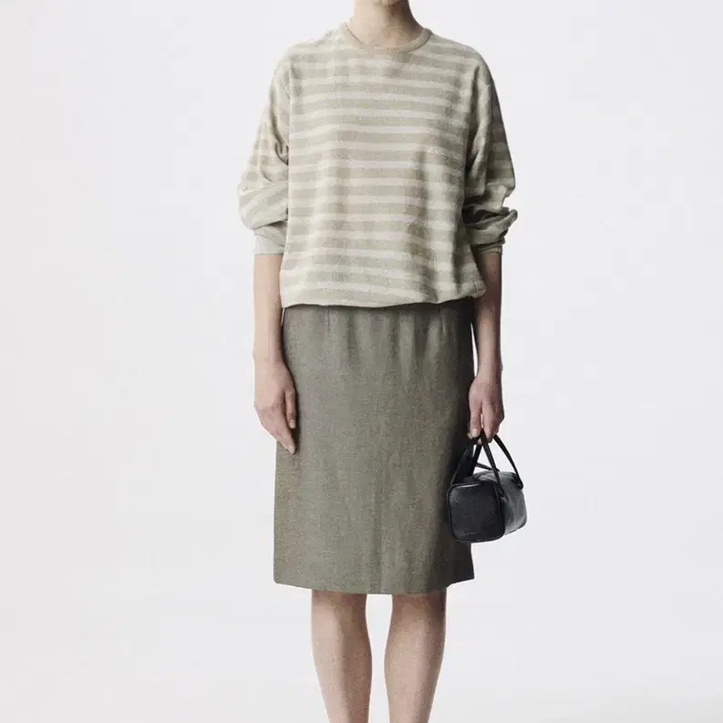 낫띵리튼 Veil stripe pullover (Cream oat)