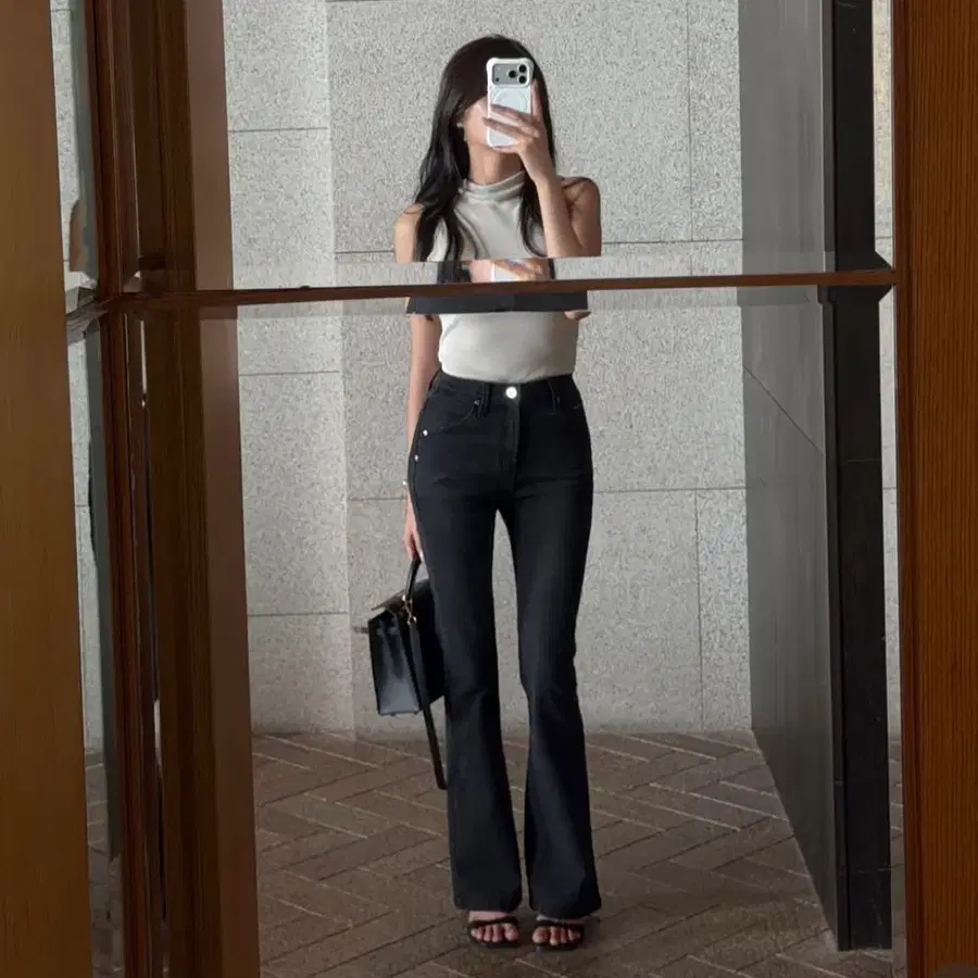 하와 HAWA 에뚜왈 부츠컷 데님 엠버 블랙(XS,베이직)