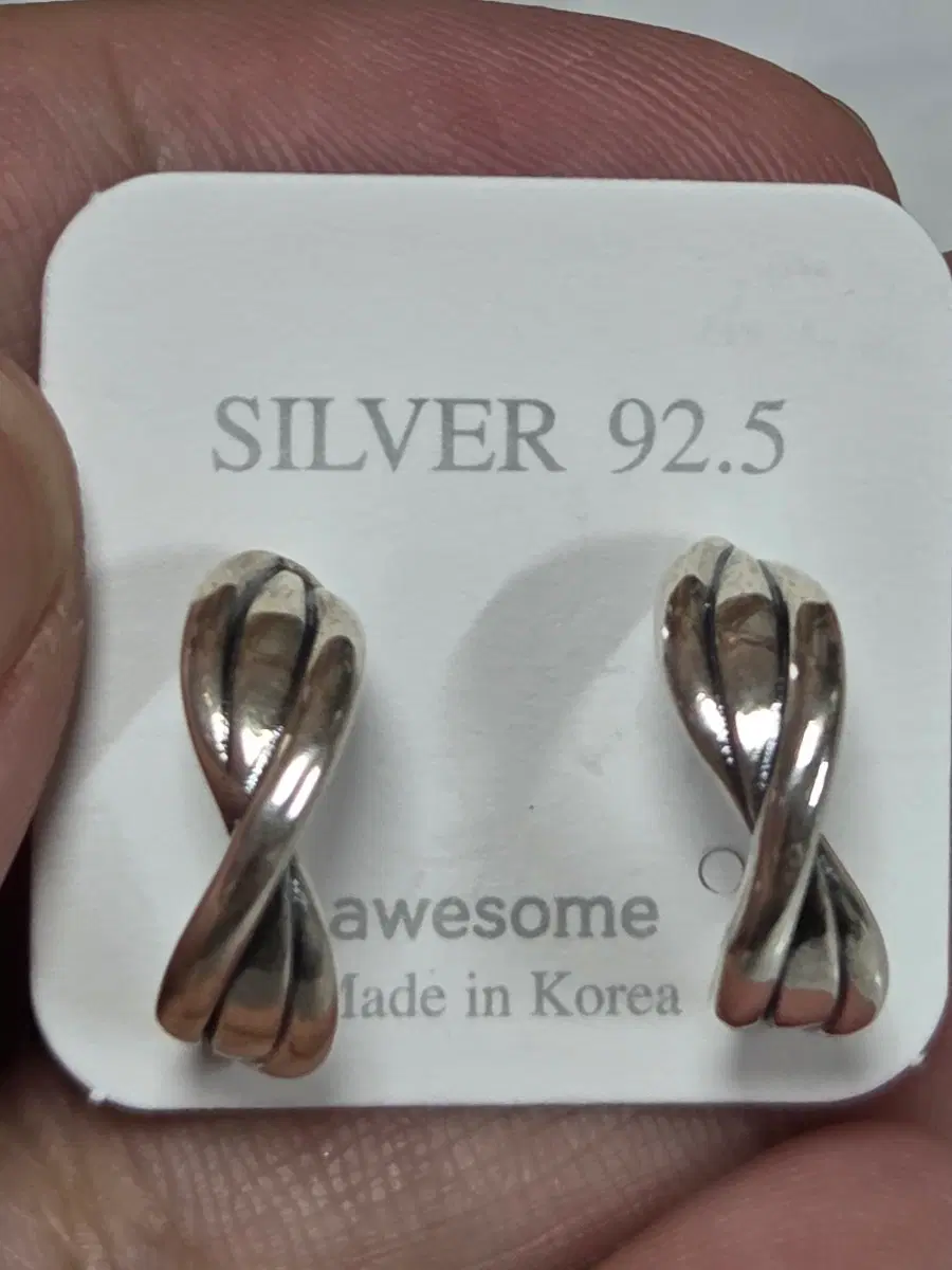 실버 925 꼬임 귀걸이(새상품