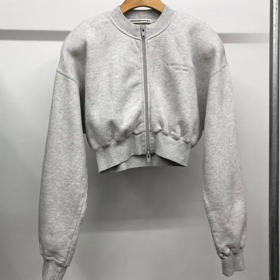 알렉산더왕 자수로고 기모 크롭 자켓 XS
