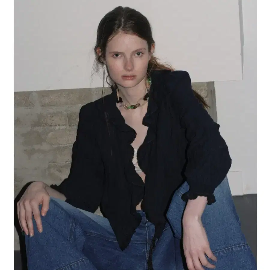 포에토 퓨어 러플 블라우스 foeto pure ruffle blouse