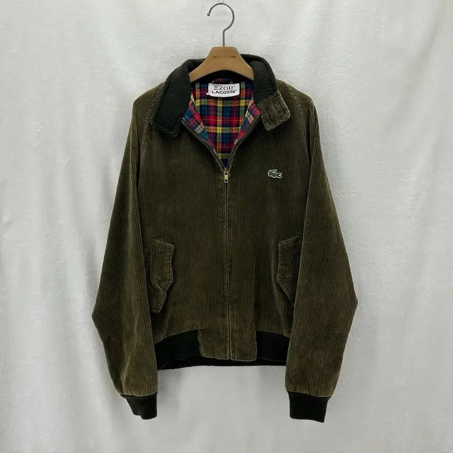 [IZOD LACOSTE] 80s 아이조드 라코스테 체크안감 코듀로이 집업자켓