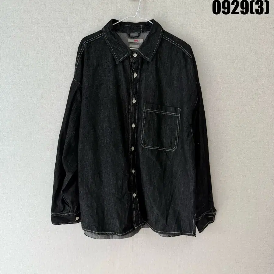 스파오 데님 셔츠 블랙 XL