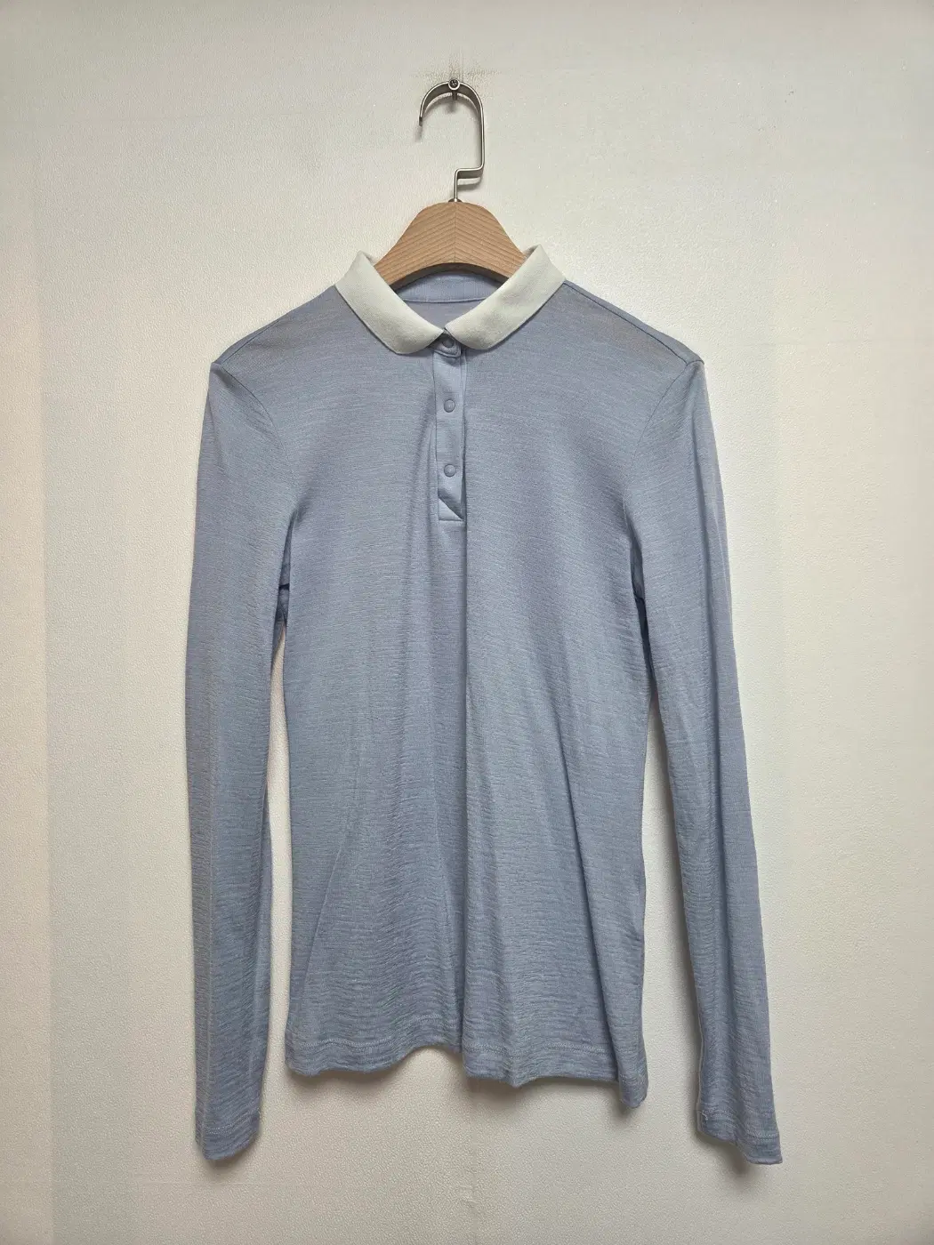 풋조이 여성 골프 울 폴로 긴팔티 스카이블루(S) 260929_10