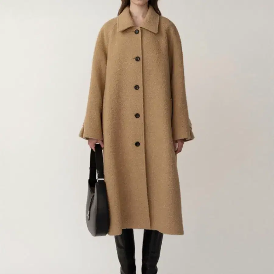 [킨더살몬] 알파카 코트 Boucle Wool Coat Camel