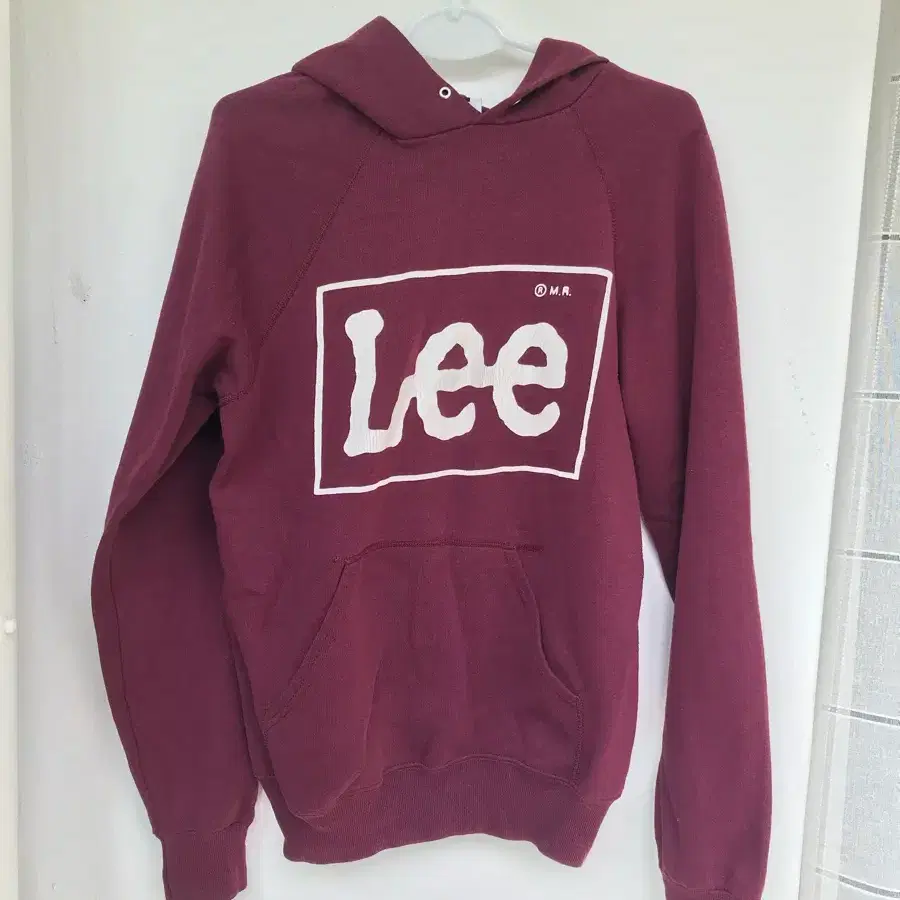 Lee 리 퍼플 후드티 90s 박스로고 라글란 후디 made in USA