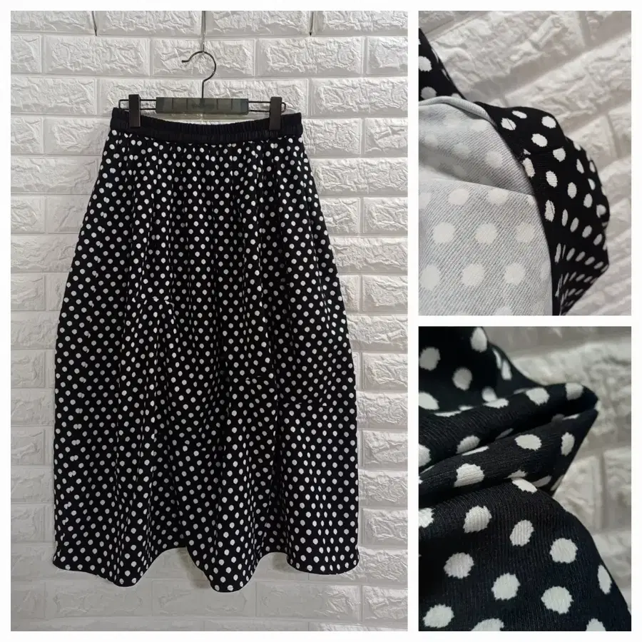 땡땡이 무늬  벌룬핏스커트