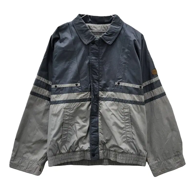 크로커다일 배색 해링턴 블루종 그레이 자켓 M MADE IN JAPAN