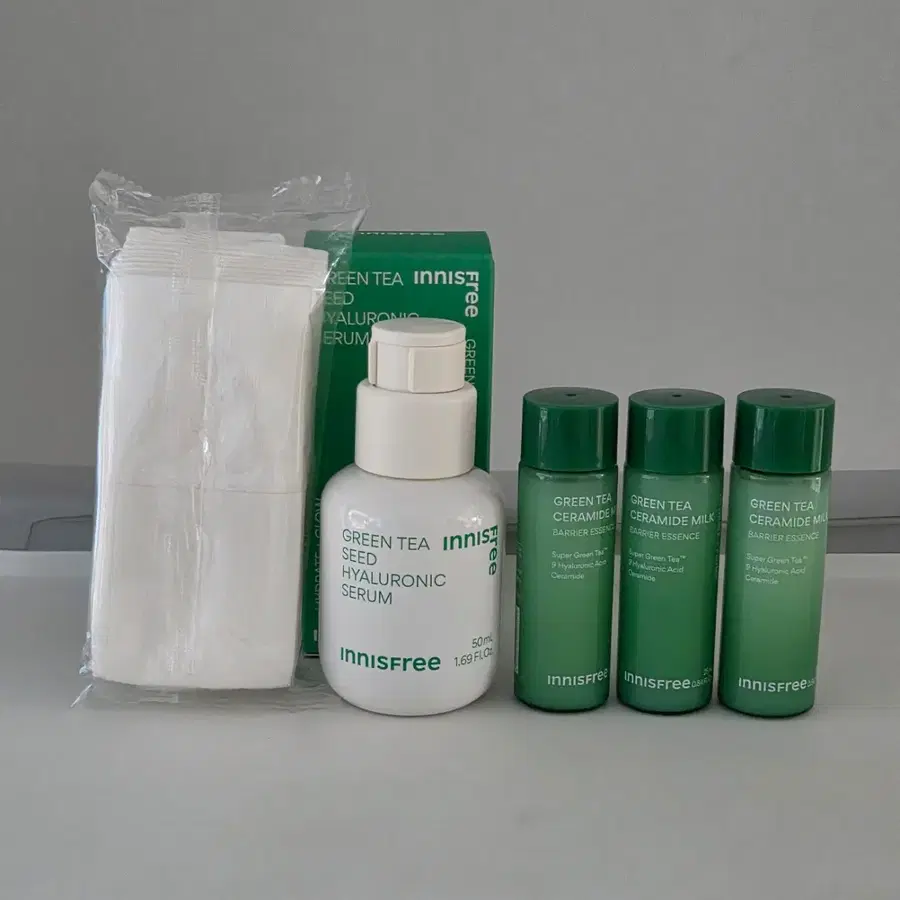 이니스프리 그린티 씨드 세럼50+밀크75ml+패드