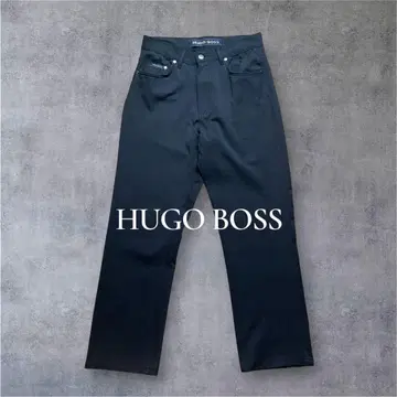 HUGO BOSS 블랙 스트레치 슬랙스 팬츠