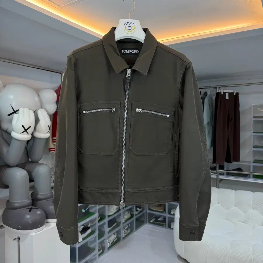 톰포드 코튼 브러시드 트러커 자켓