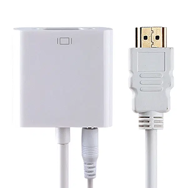 HDMI to VGA 스테레오 오디오 지원 컨버터 화이트
