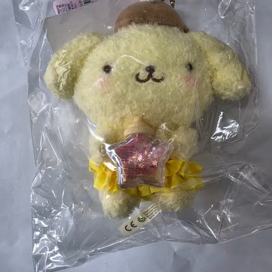 산리오 폼폼푸린  베이비 보틀 별이 빛나는 베이비 보틀 마스코트 인형 키링 일본정품