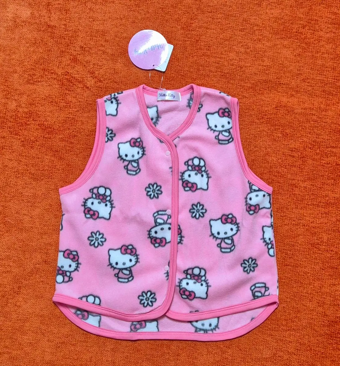 Hello kitty 헬로키티 플리스 후리스 조끼 베스트 키즈100 새상품
