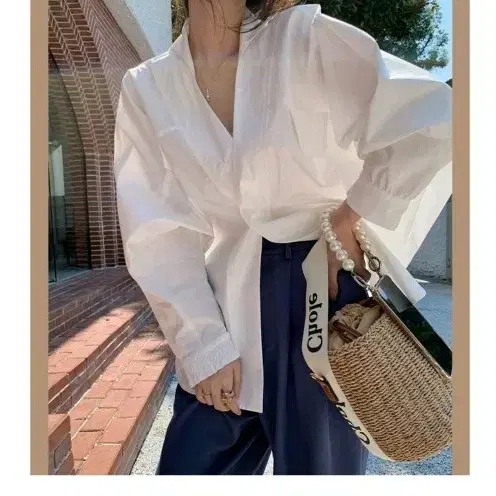 BL163 루즈핏 화이트 셔츠