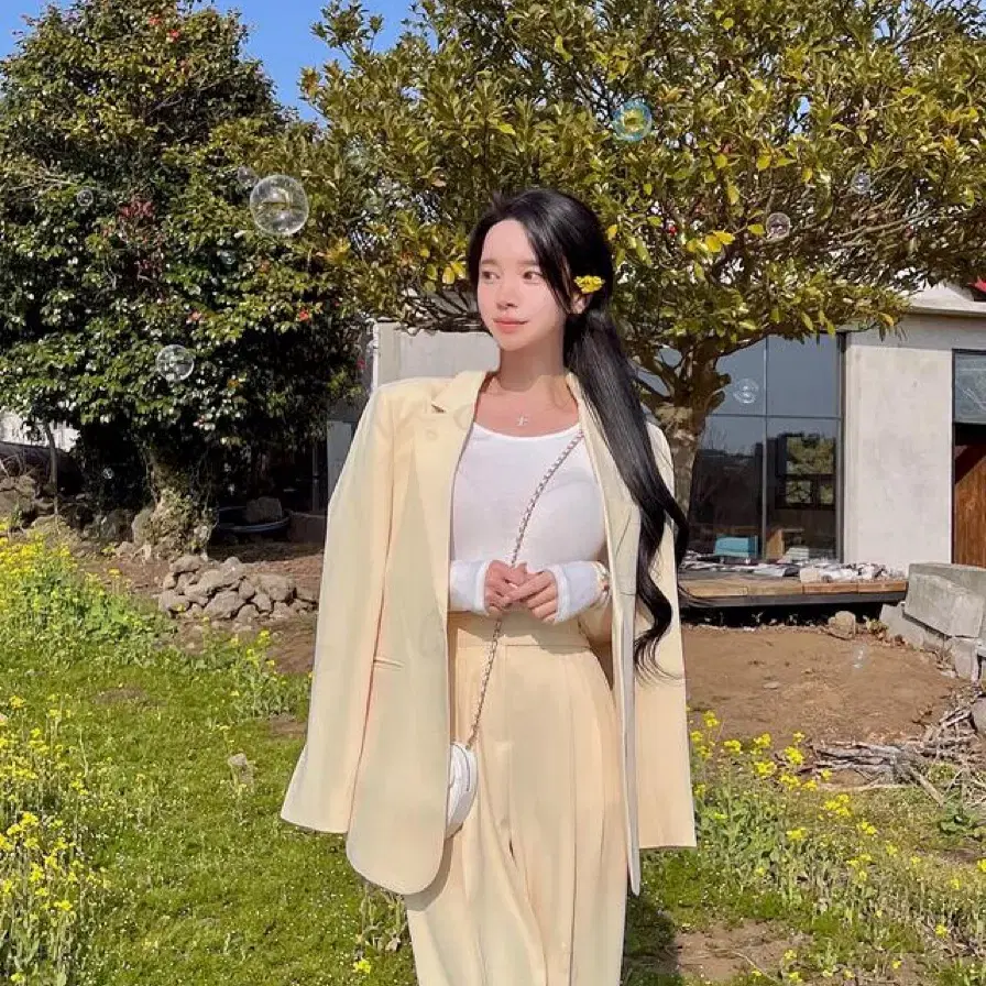 메이윤 스탠다드핏 자켓, 찰랑슬랙스 세트