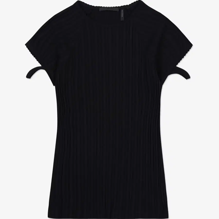헬무트 랭 (HELMUT LANG) 리브드 컷 아웃 반소매 티셔츠 블랙 S