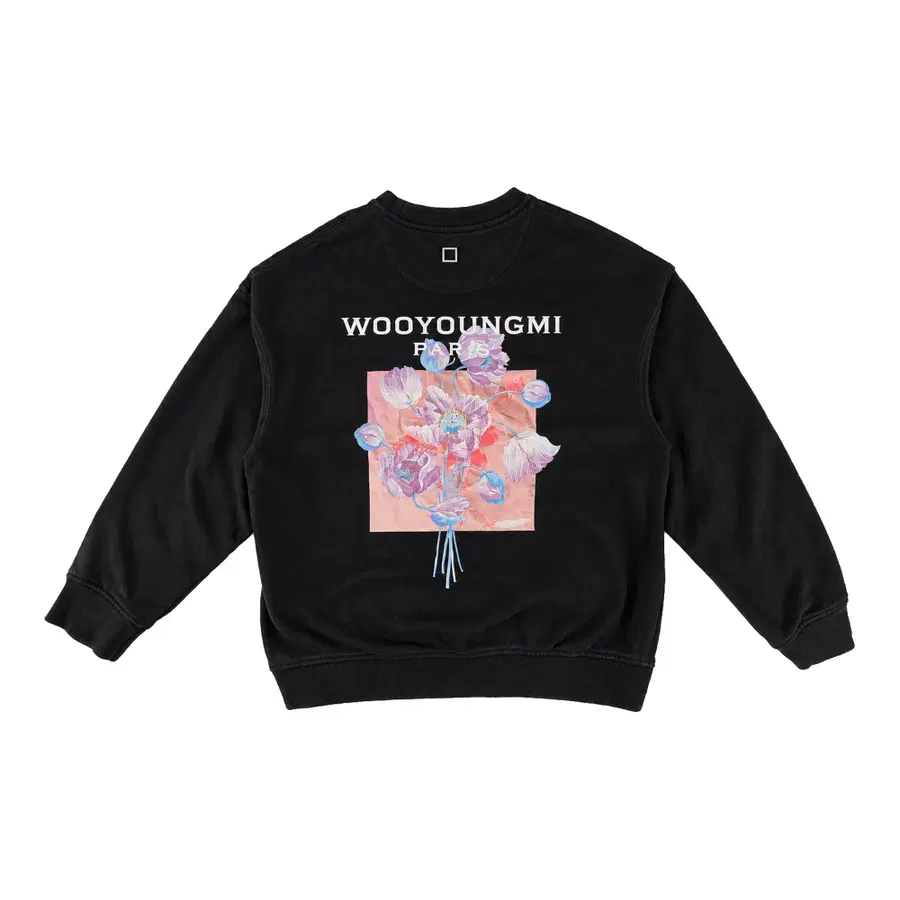 우영미 24FW 3D 플라워 백로고 스웨트셔츠 블랙 46