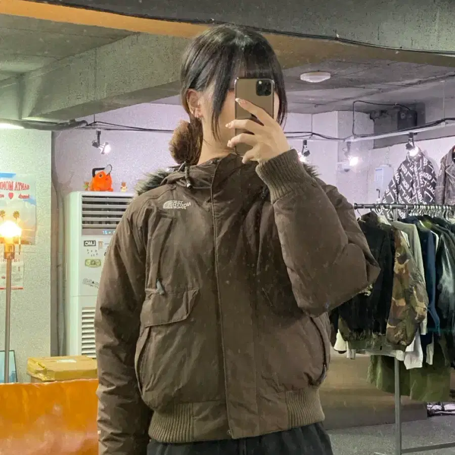 노스페이스 하이벤트 브라운 숏패딩 B6063