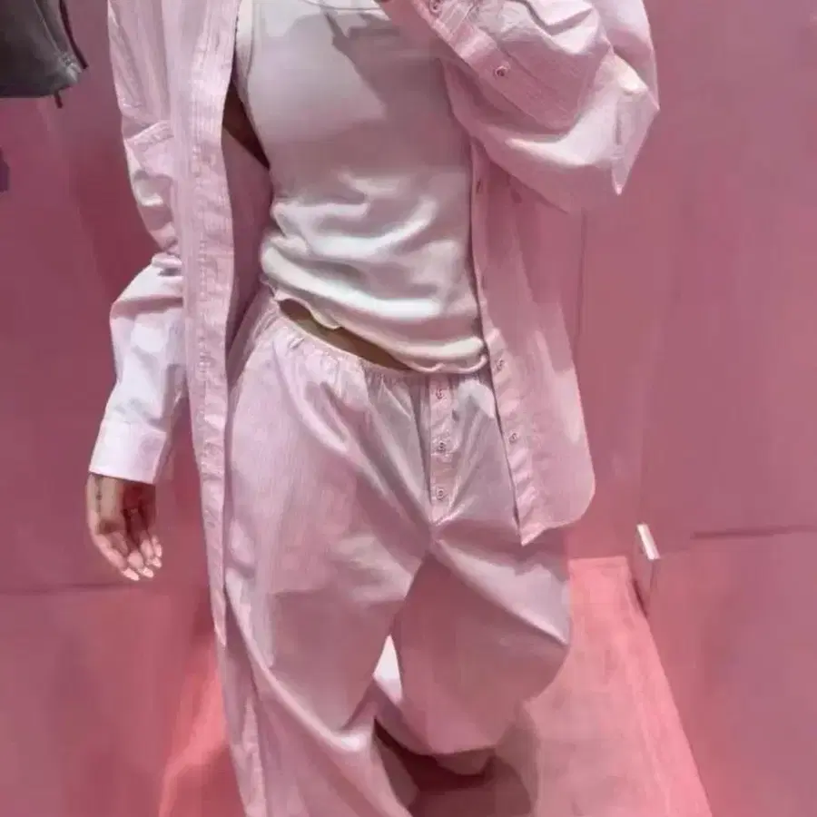 (s) 스킴스 스트라이프 팬츠 핑크