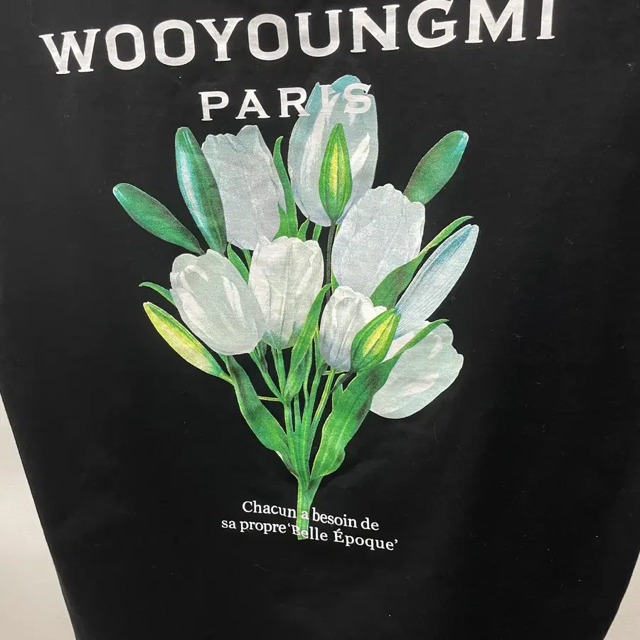 우영미 플라워 백로고 반팔 티셔츠 44사이즈