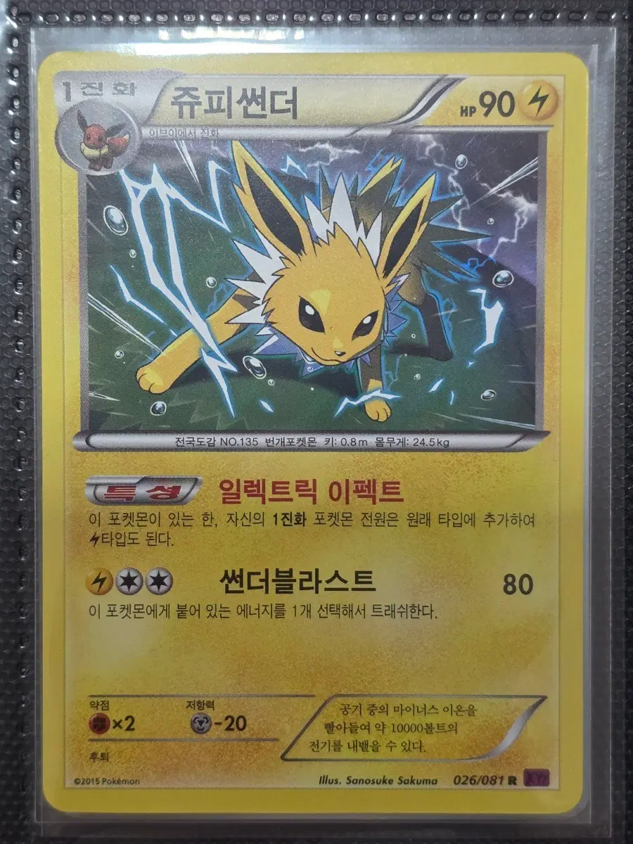 포켓몬카드 쥬피썬더 홀로 r xy7 고대 고전 빈티지