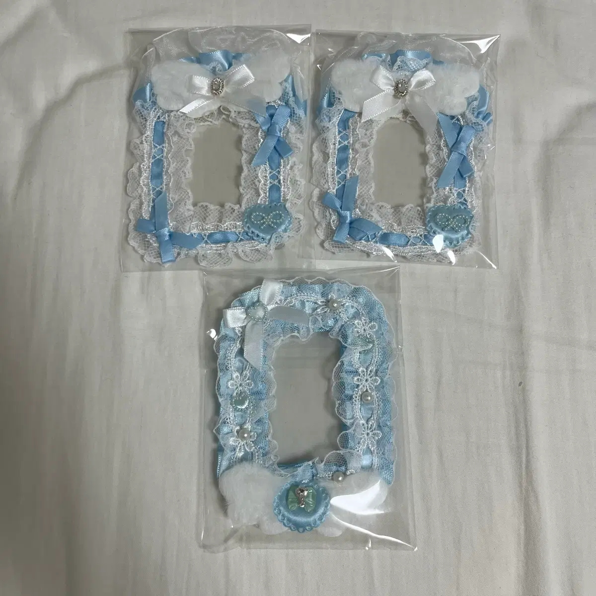 (3개 세트) 블루 레이스 탑로더 하늘색