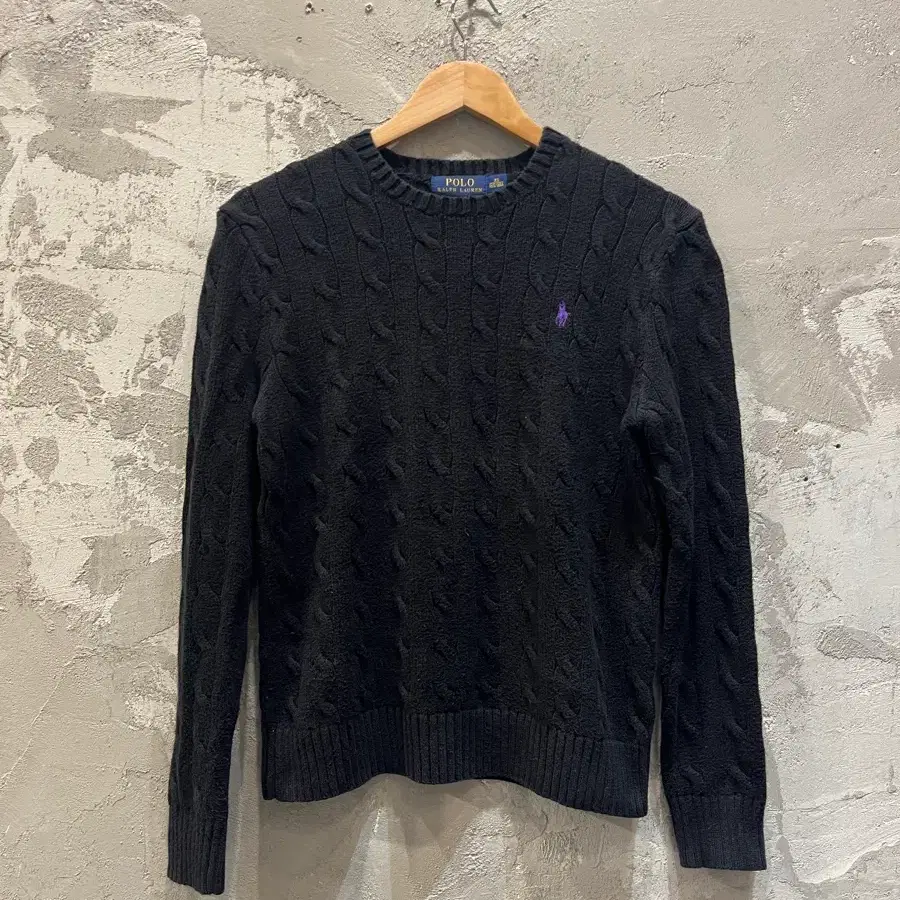 (XS)폴로 랄프로렌 케이블 니트 블랙