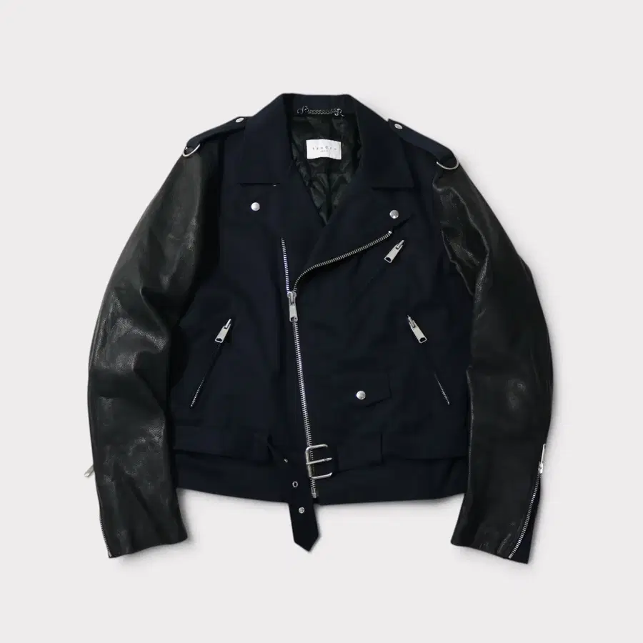 [M] 산드로 14FW 레더 라이더 자켓