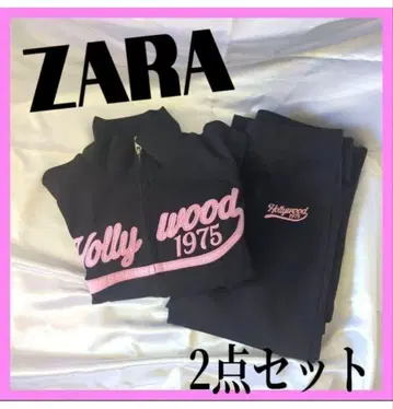 자라 ZARA 텍스트 집업 스웨트 셔츠 팬츠 2세트 로고 포함