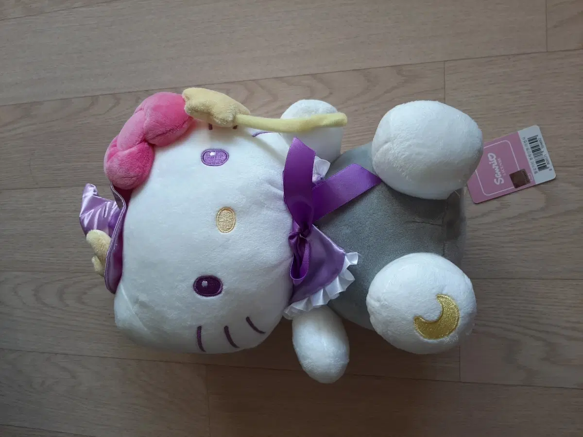 산리오 헬로키티 인형 보라색 리본