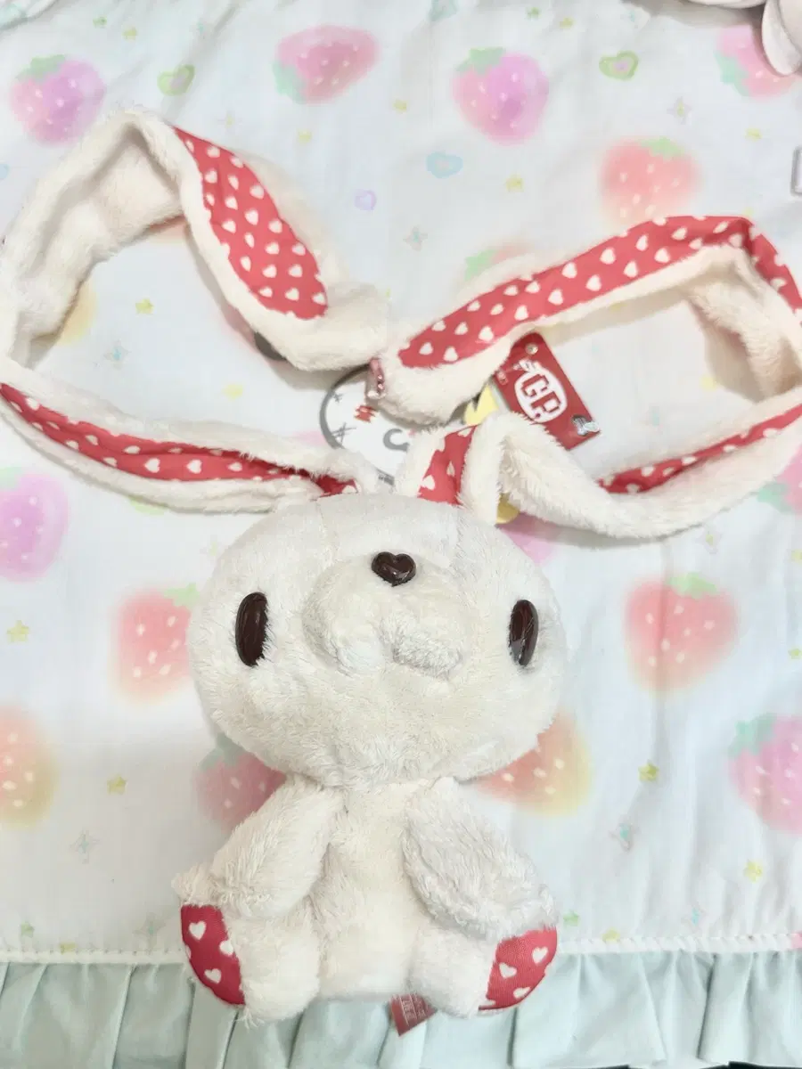 범용토끼 아이보리 발렌타인 키링 버전 인형