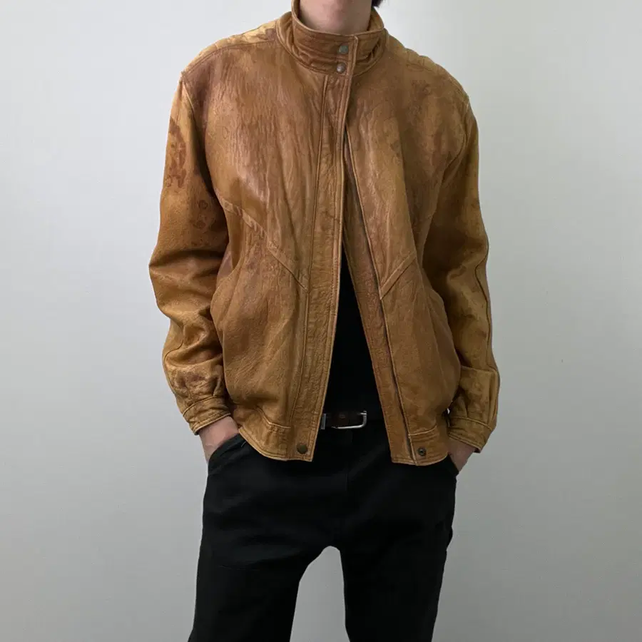 jpn vtg 하이넥 양가죽 봄버 자켓 L