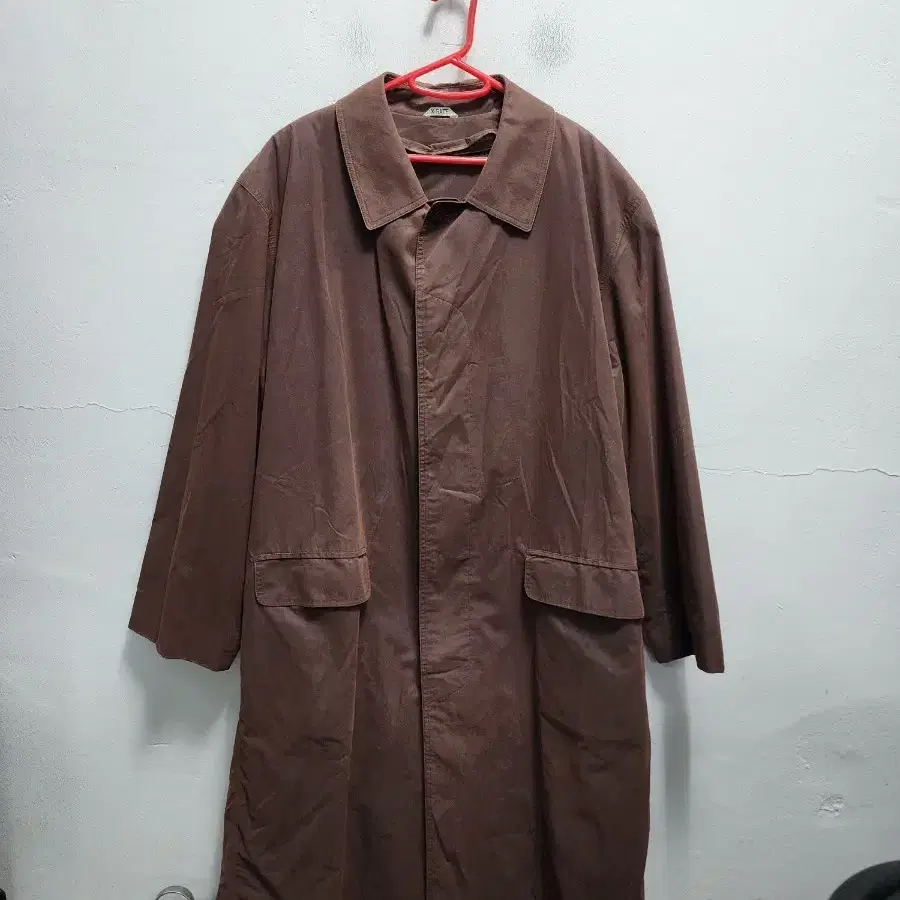 X-GATE 90s 빈티지 오버핏 왁싱 트렌치코트