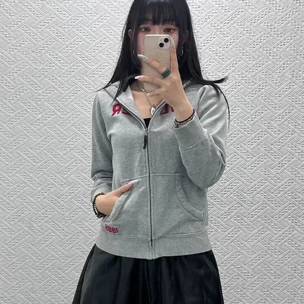 타미힐피거 빈티지 캐주얼 키치 Y2K 딱붙핏 후드집업 L C15135