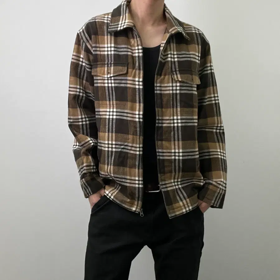 울리치 퀄팅 체크 셔츠 자켓 L