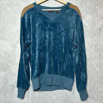 70's Sears 시어스 벨로아 V넥 티셔츠 파랑 M