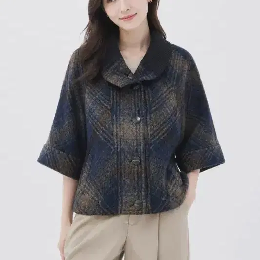 샤트렌 네이비 여자 90 울 자켓 O5179