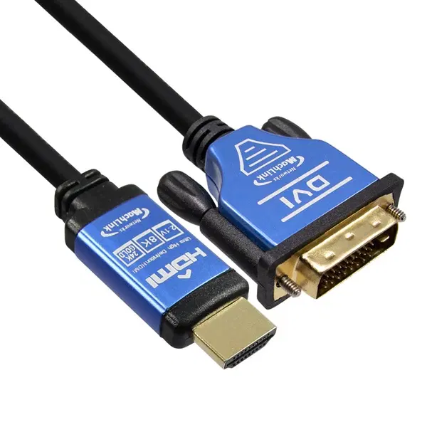 고성능 HDMI2.1 변환 DVI-D 듀얼 모니터연결 장거리케이블 10m