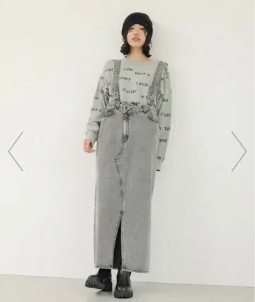 [ 미사용 택 포함 ] 멀티 리메이크 데님 점프 스커트